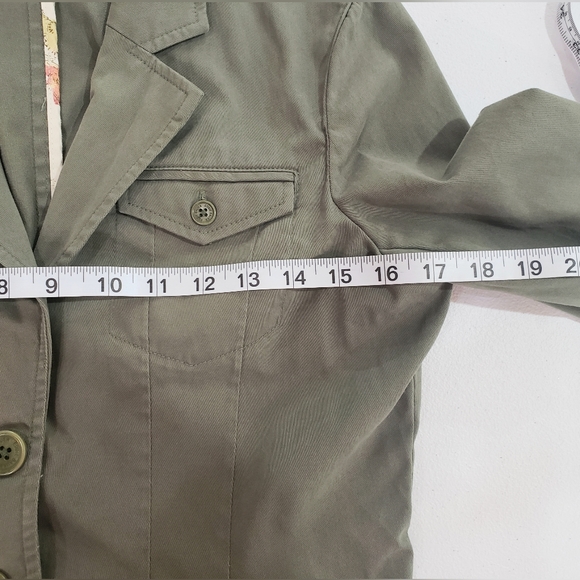 Eddie Bauer Jacket Womens 8 Green Unstructured Blazer Long Sleeve Pockets - Picture 5 of 8